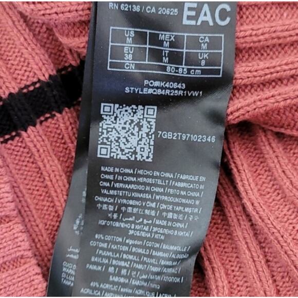 Guess Cropped Cowl Neck Striped Sweater M - Picture 12 of 13